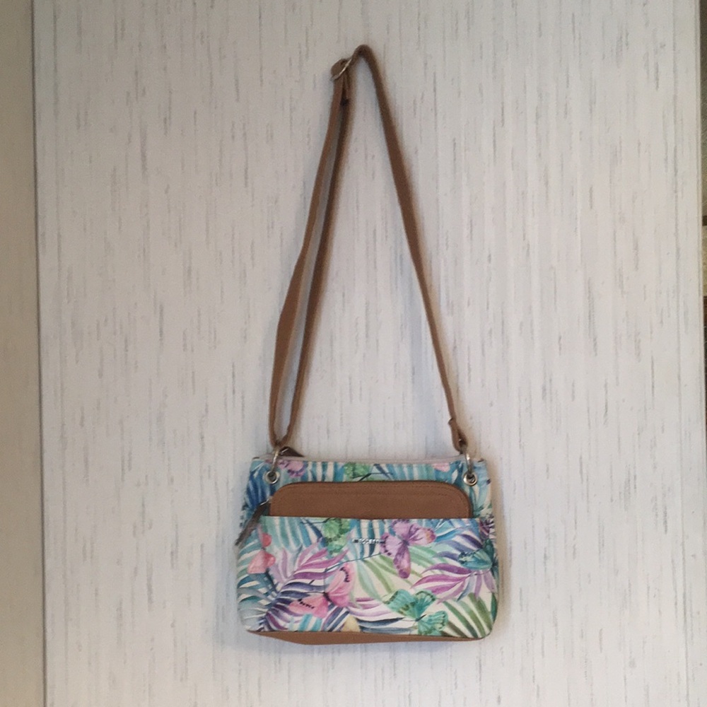 Rosetti Watercolor Print Crossbody Shoulder Bag